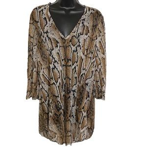 Jordan Taylor Swimsuit CoverUp Tunic Sheer Snake Print Women’s Size Small